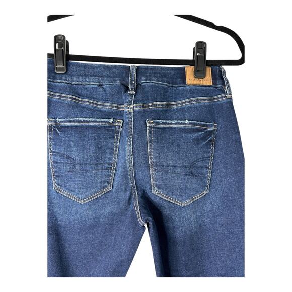 American Eagle Jeans Womens Size 4 Short Curvy High Rise Skinny Kick Dark Wash - Picture 4 of 13